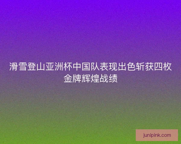 滑雪登山亚洲杯中国队表现出色斩获四枚金牌辉煌战绩